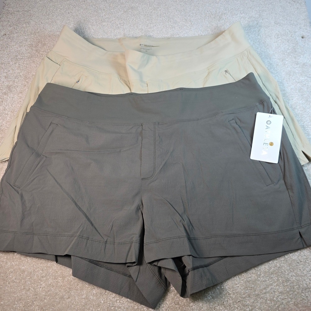 Athleta Trekkie North Short Womens 22 Green Tan Hiking Ripstop Bundle 2PK